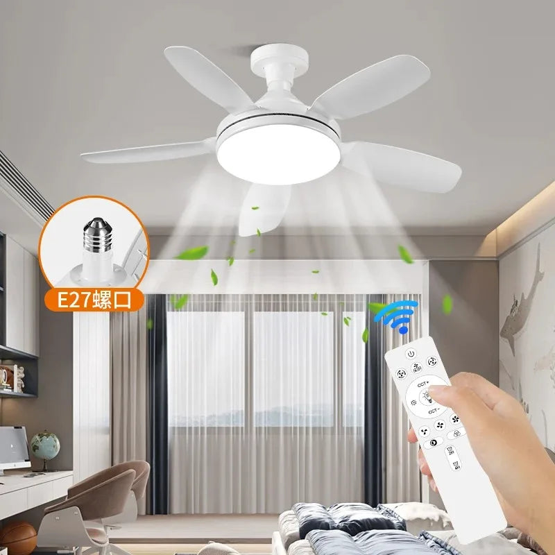 32inch Modern LED 60W Low Floor DC Motor 35W Ceiling Fans With Remote Control Simple Ceiling Fan With Light Home Fan 110-220V